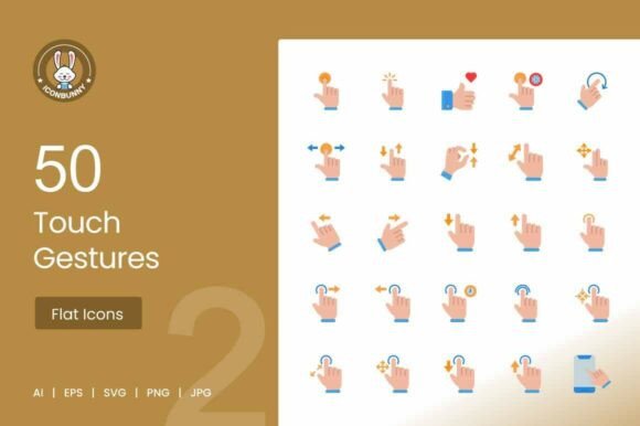 50 Touch Gestures: Modern Graphics & Icons