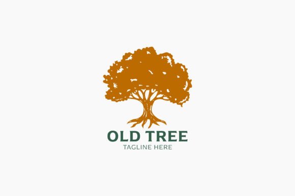 Abstract Illustration Old Tree Logo: Graphics & Logo Templates