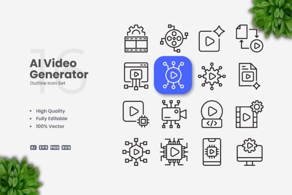 AI Video Generator Icons: Graphics and Icons for Modern Branding