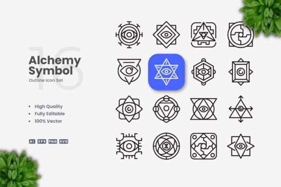 Alchemy Symbol Icons: Graphics and Icons for Modern Design