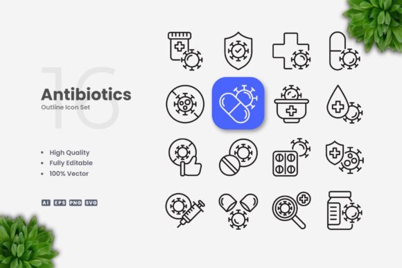 Antibiotics Icons: Graphics and Icons for Modern Design