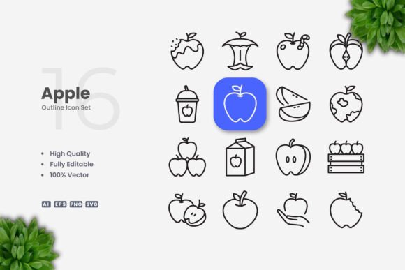 Apple Icons: Graphics and Icons for Crafting