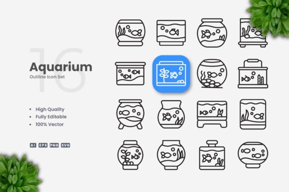 Aquarium Icons: Graphics for Creative Projects