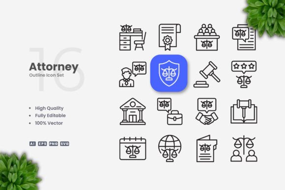 Attorney Icons: Graphics for Professional Branding