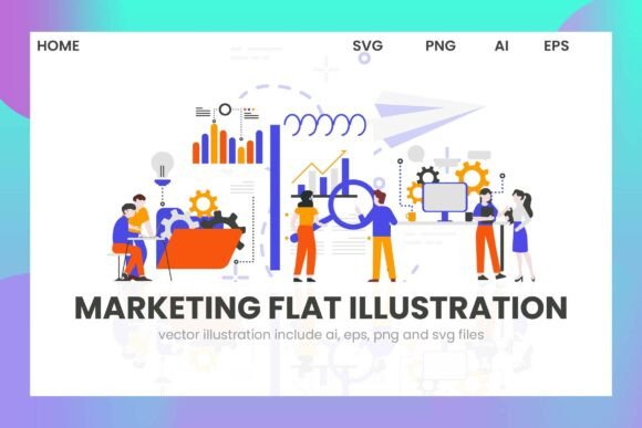 Business Marketing Flat: Graphics & Illustrations Review
