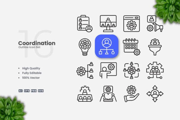 Coordination Outline Icons: Clean Graphics for Sellers