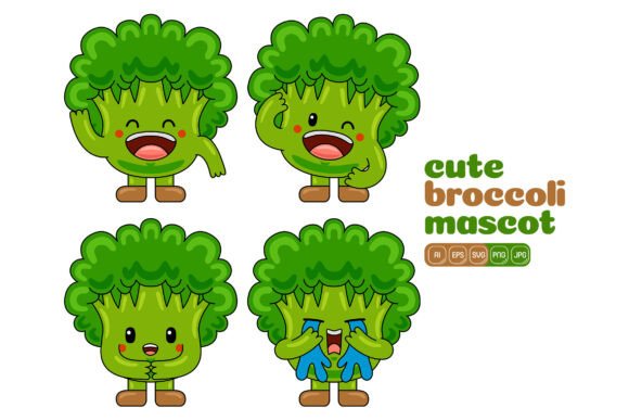 Cute Broccoli Vector Pack: Graphics & Illustrations