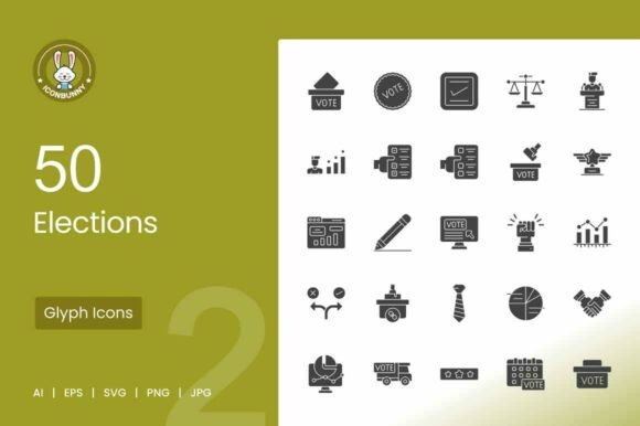 Elections Glyph Icons: Premium Graphics for Political Sites