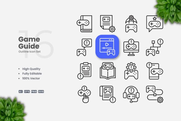 Game Guide Outline Icons: Modern Graphics for Bloggers