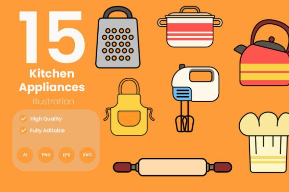 Kitchen Appliances Icon Pack: Graphics & Illustrations
