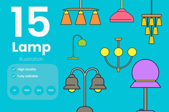 Lamp Icon Pack: Graphics & Illustrations for Crafters