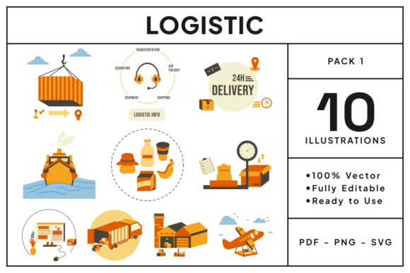 Logistic Vector Graphics: 10 Essential Illustrations