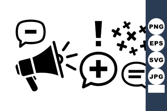 Megaphone Feedback Icons: Bold Graphics for Crafts