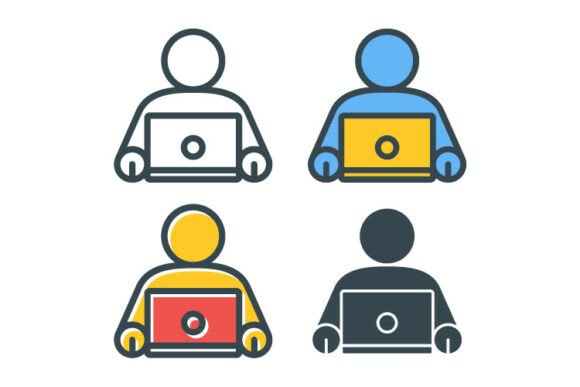 Modern Flat Laptop Icons: Essential Graphics for Blogs