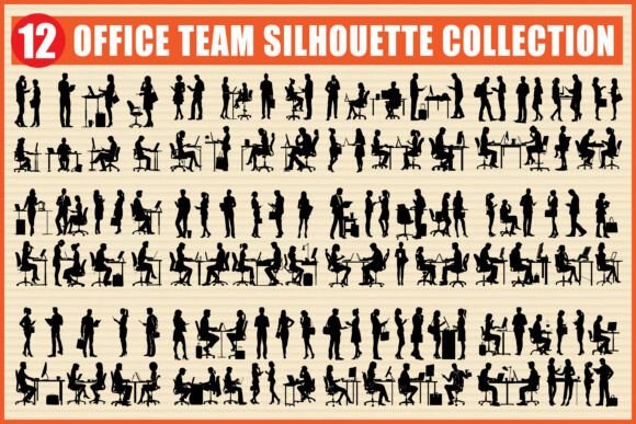 Office Team Silhouette Bundle: Professional Graphics & Icons