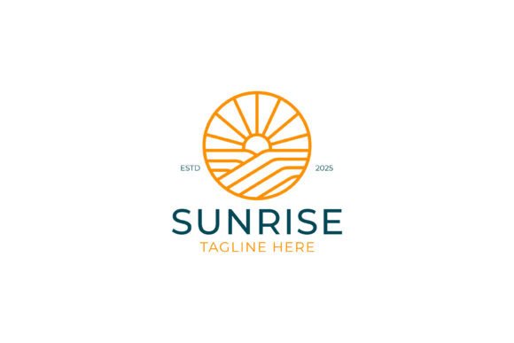 Sunrise Dawn Badge: Fresh Graphics & Logo Templates